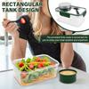 800ml Mason Jar Salad Container Portable Rectangular Salad Pod with 74ml Dressing Cup Leak Proof Lunch Box for Office School