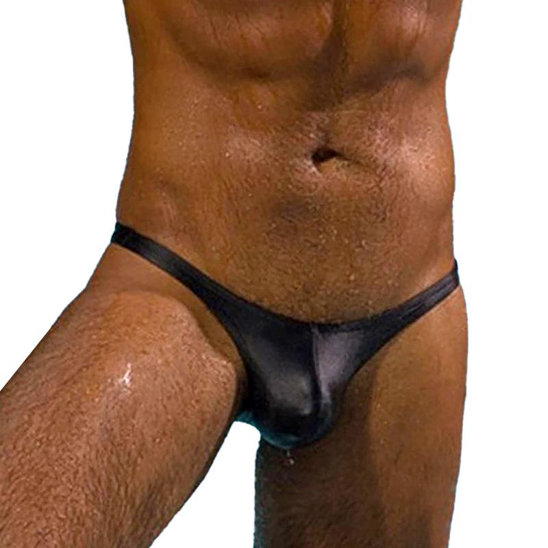 1Pc Men G-string Nylon Thongs Convex Panties Sexy Briefs Solid Color Underwear