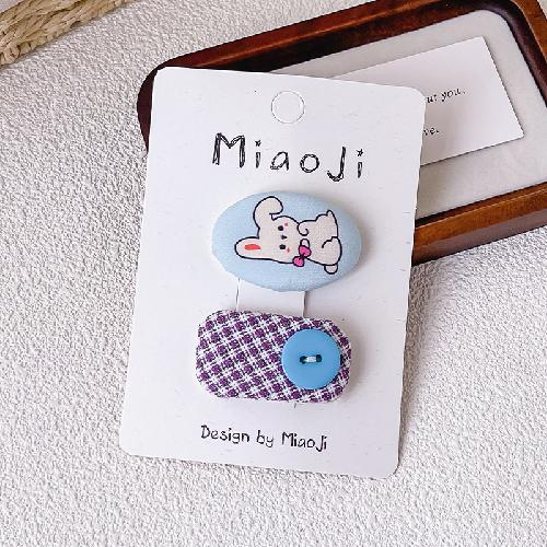 

2pcs Cute Cartoon Hairpins Printed Fabric Children s Bangs Side BB Clip for Kids Girls Plaid Hair Clips Hairpin Hair Accessories
