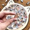 135pcs Cat-shaped Wooden Jigsaw Puzzle Unique Irregular Puzzle Pieces Game Birthday Xmas Gifts for Cat Lovers Home Decorations