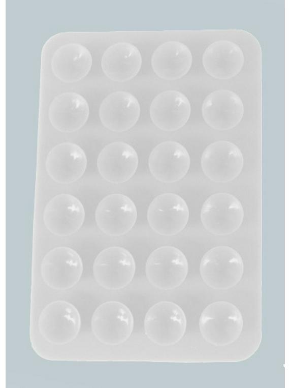 

Набір з 24 силіконових тримачів на присосках для мобільного телефону - Квадратний односторонній дизайн 24pcs білий