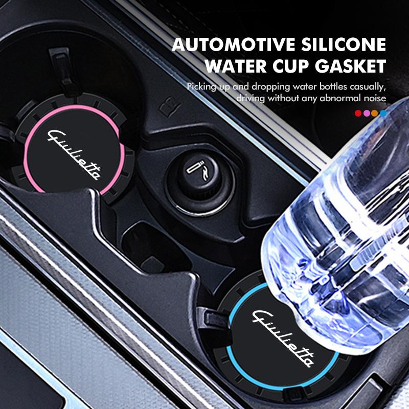 2026 Hot Alfa Romeo Car Logo Non Slip Water Cup Pad Auto Coasters Interior Anti-skid Mat Holders For Alfa Romeo 159 Giulietta Gi