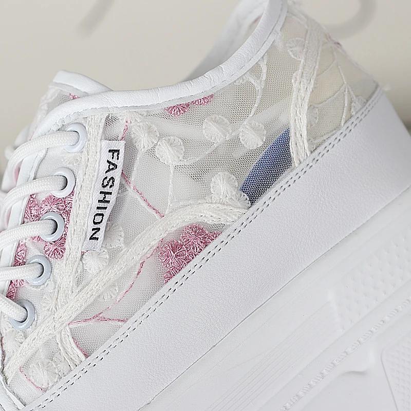 Mode 12CM Pantoletten Damen Sommerschuhe Plateau Mode Sandalen Sneakers Schnürung Plateau Keil Echtleder Air Mesh Hausschuhe