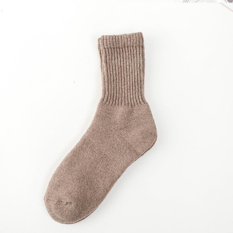 Men's Autumn and Winter New Products Thick Warm Solid Color High Like Rib Hair Ring Tube Socks
