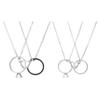 Yousheng 1 Pair Couple Matching Necklaces Electroplated Alloy Magnetic Heart And Ring Shape Pendant Adjustable Romantic Love Husband Wife Pairing