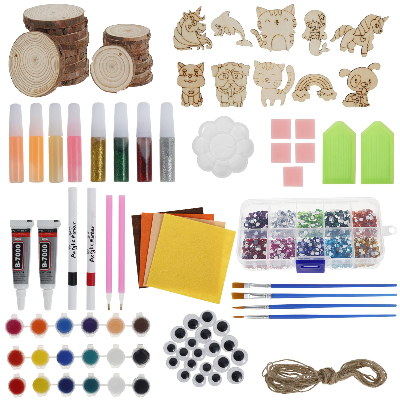 

Diamond Art Wooden Painting Kit Creative Smooth Surface DIY Wood Glow Art Craft Paint Kit for Kids Boys Girl 6 to 12 Years Old