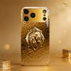 Golden Lion Shield Electroplated Golden Phone Case For iPhone 14 17 16 15 13 12 11 Pro Max Plus 16E 17Air XR 7 8 XS Back Cover