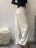 Women's Retro Coffee Curved Leg High-Waist Wide-Leg Jeans - Loose Fit, Slimming, Versatile, Perfect for Spring & Autumn