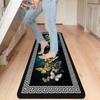 New Chinese-style Kitchen Mat with Butterfly Geometric Pattern, Long Carpet for Restaurant and Corridor, Home Decoration