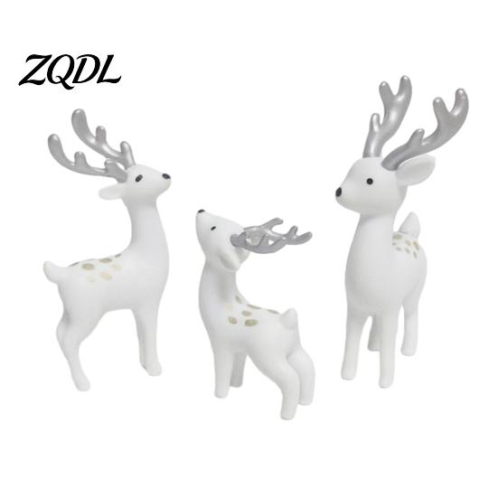 Exquisite Ornament for Bookshelf Display 3 Pcs Mini Deer Figurines, Cute Woodland Animal Decoration, Miniature Creative Gift Lovers Reindeer
