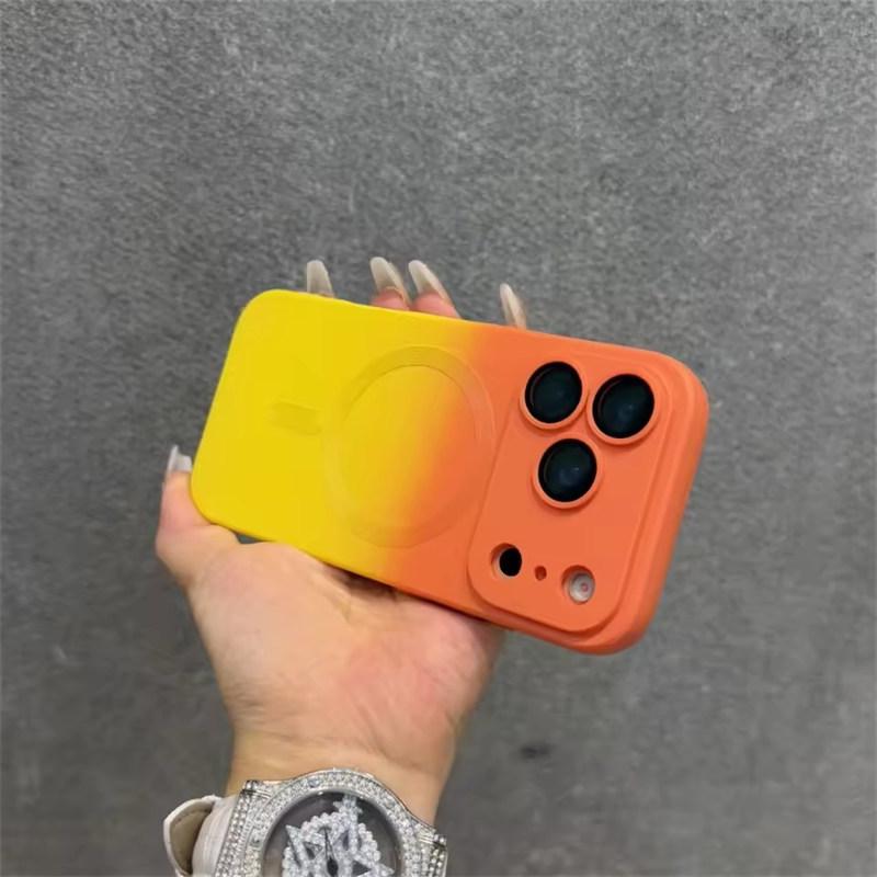 Für iPhone 17 Air Luxus Magsafe Kabelloses Laden Farbverlauf Hautgefühl Handyhülle Für iPhone 17 16 15 14 13 12 11 Pro Max Plus Hülle