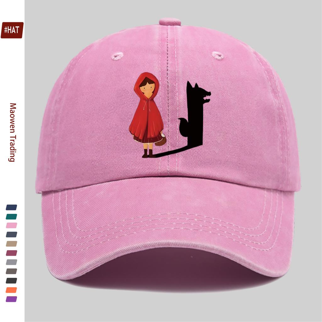 Pc Cartoon Wolf Silhouette Print Baseball Cap with Cartoon Character Print Design Sun Hat Party Decoration Hat Comfortable Ligh