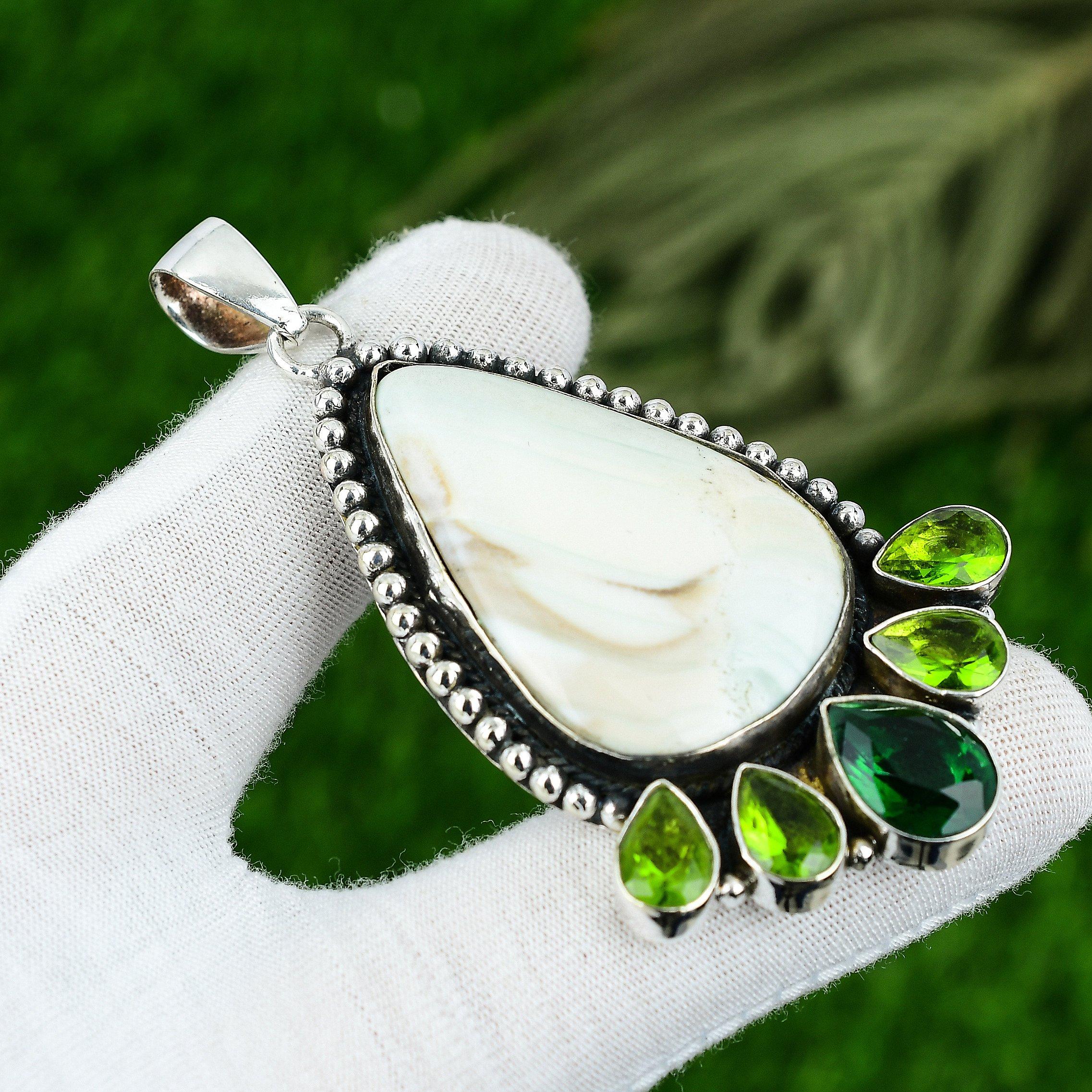 

Gift For Her 925 Sterling Silver Natural Imperial Jasper Gemstone Pendant