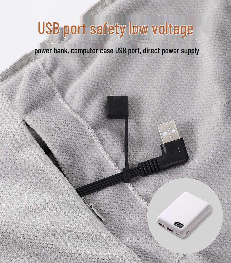 Portable USB Electric Heating Blanket for Car, Camping & Office - Washable & Warm