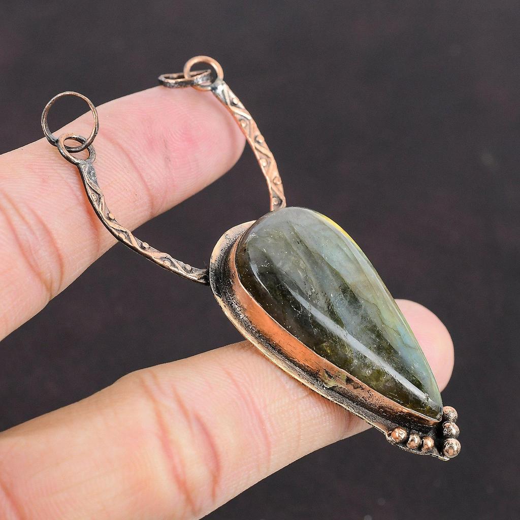 Labradorite Pendant Copper Pendant Top Quality Gemstone Pendant Labradorite Copper Jewelry Amazing Pendant Anniversary Gift Handmade Jewelry