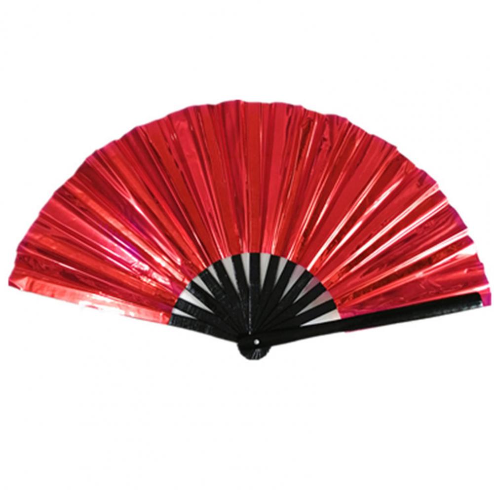 Folding Fan 13 Ribs Burr Free Brilliant Color Transparent Handheld Fan 13 Inch Large Shining Rave Hand Fan Performance Prop