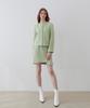 BIBYSEOB Diagonal Tweed Skirt Yellow Green [T21]