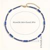 Women's Minimalist Natural Stone Handmade Beaded Necklace, French Luxury Style Simple Blue Crystal Beaded Necklace