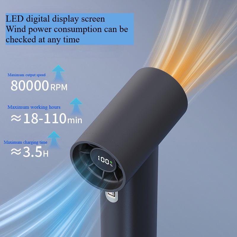 2025 New High Speed Turbo Handheld Fan Roller 100 Speed Endless Speed Control 80000 RPM Large Wind Fan  Mini Fan