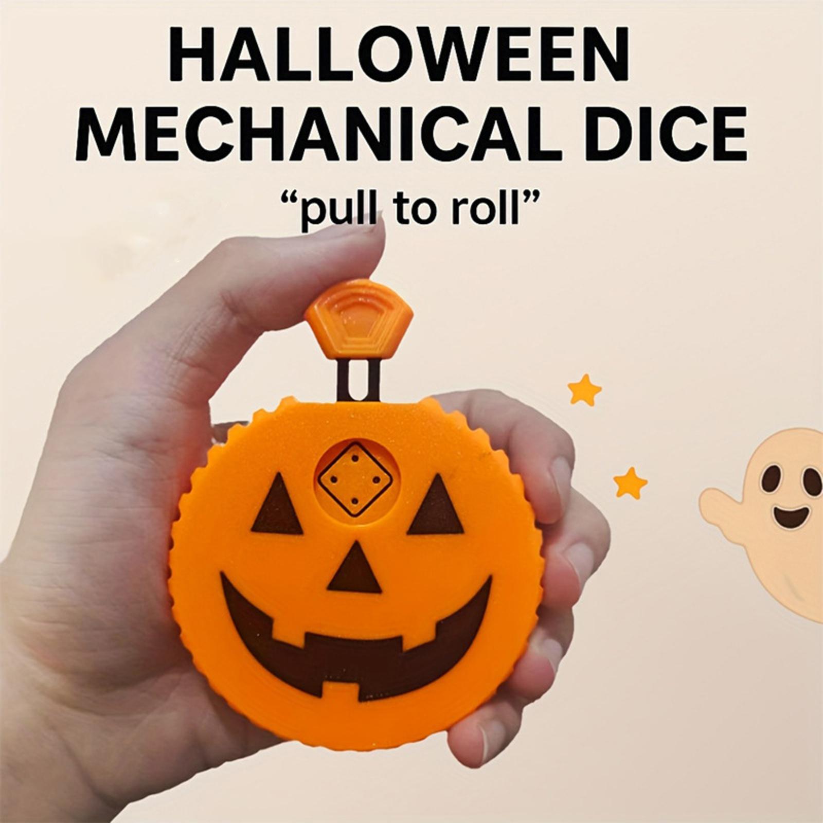 

Halloween Pumpkin Mechanical Dice Holiday Party Game Dice Toy Home Living Room Decoration One Size