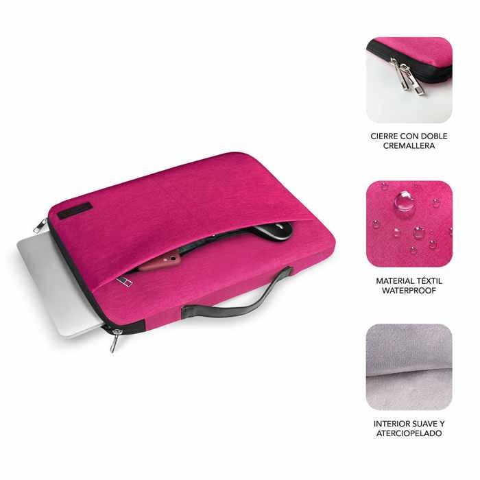 Housse pour ordinateur portable - Subblim - LS-0TS0002 - Rose - 14 pouces - Polyester Velours