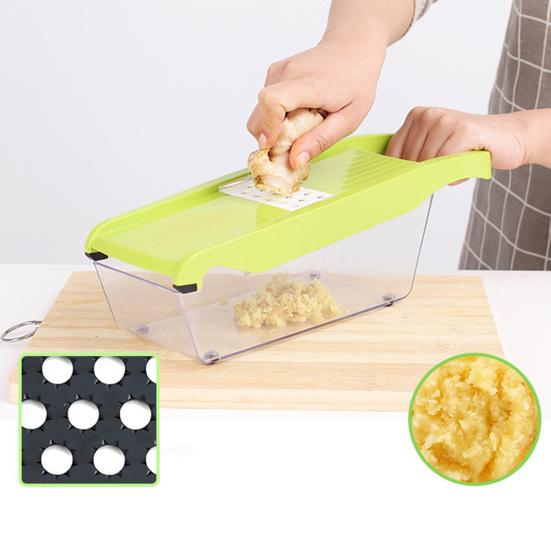 Multi-Function Vegetable Chopper with Hand Guard Manual Julienne & Slicer for Carrots Potatoes Cucumbers Essential Kitchen Tool for Home Cooking