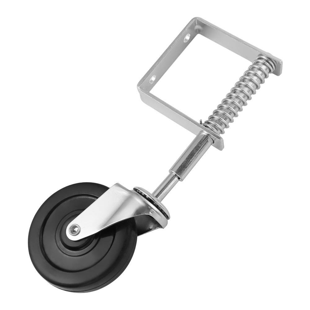 4 Inch Door Gate Wheel Heavy-duty Rubber Spring Loaded Caster 360°Rotatable Adjustable Height Spring Damping Wheel for Furniture