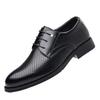 Low-top men's shoes men's formal wear business hollow leather shoes men's cowhide wedding shoes groom shoes