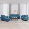 4-Cz. Relaxation Set With Cushions, Blue, Velvet