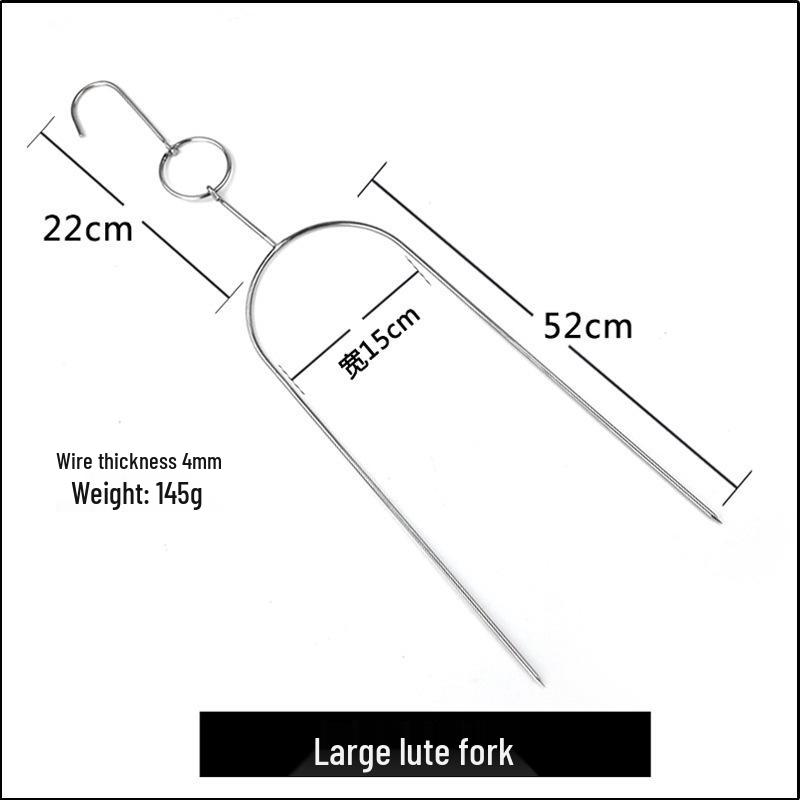 Stainless Steel Roast Meat Hook with Hanging Ring and Pipa Fork