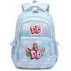 Cute Cartoon Character Print Backpack Girls School Use Large Capacity Nylon Student Bag With Padded Curved Straps