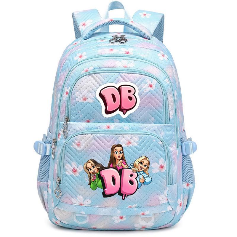 Cute Cartoon Character Print Backpack Girls School Use Large Capacity Nylon Student Bag With Padded Curved Straps