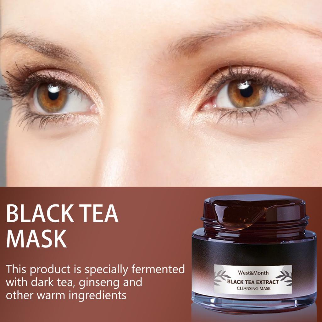 Black Tea Mask Clean The Pores and Delicate Pores Brighten The Skin Color, Suitable for All Skin Types