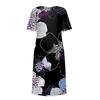 Women's Casual Dresses Printed Dresses Summer Dresses Printed Pleated Round Neck Midi Dresses Basic Classic Outdoor Daily Short Sleeve Loose Dresses