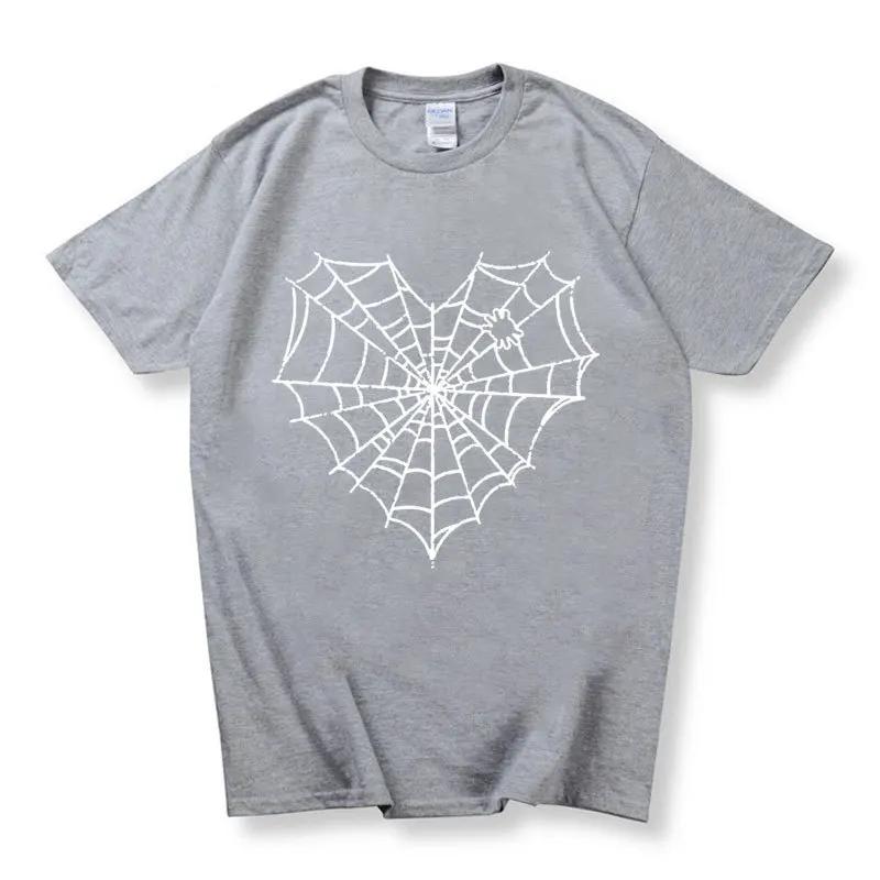 Dark Spider Web Printed Unisexs and Womens Casual Sports Tshirt Couple Modal Fabric Shortsleeved Top Streetwear Graphic Tshirts