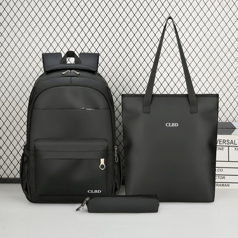 

TS JYL laptop bag,Wholesale 3 Sets Student Backpack Unisex Simple Large Hand Lunch Bag 31*22*46 чёрный