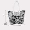 Gothic Skull Pattern Tote Bag Casual Daily Shoulder Handbag for Street Style Trendy Outdoor Use