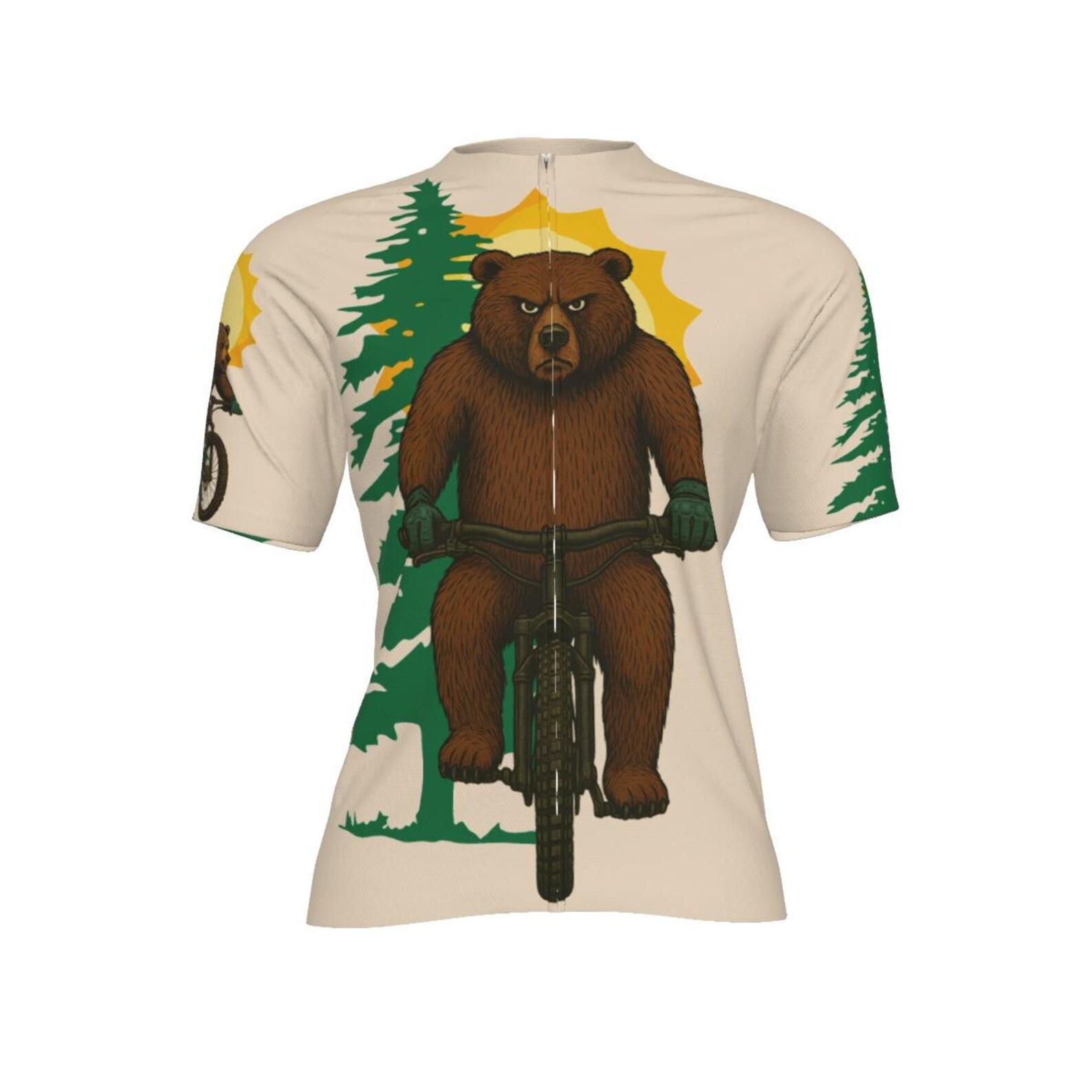 Grumpy Bear MTB Jersey: Funny Coffee Cycling Shirt XL