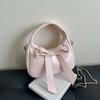 Small Bag Bow Shoulder Bag Women's Underarm Bag PU Crossbody Bag