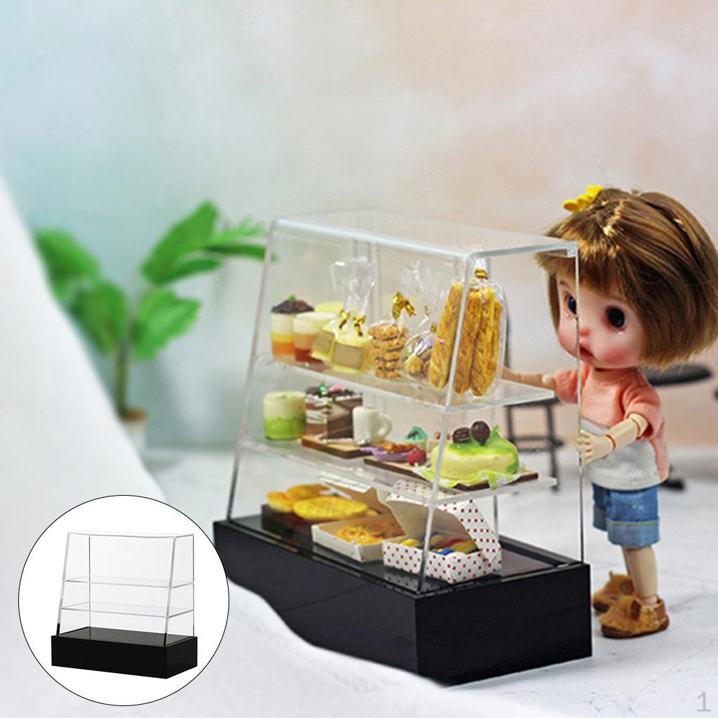 

1/12 1/6 Dollhouse Miniature Food Cake Shop Cabinet Furniture Decoration C