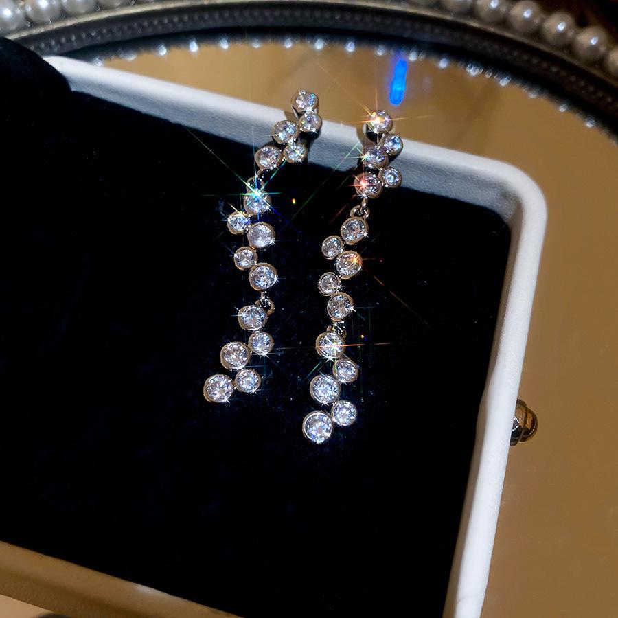 Silver Zircon Butterfly Teardrop Earrings - Luxurious, Elegant & Versatile Jewelry for Women