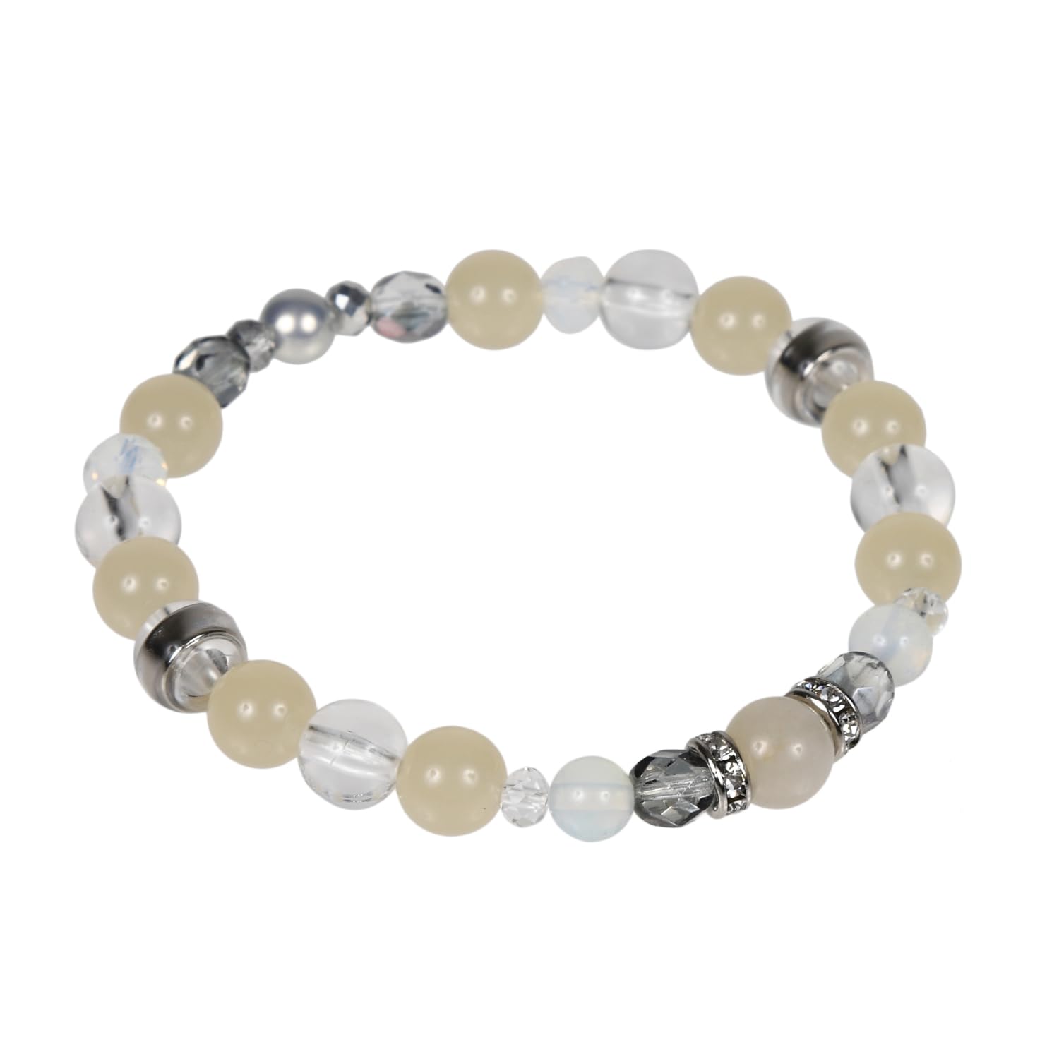 

MIONO AIR SEVEN Natural Stone Magnetic Loop for Medical Relieves Stiffness and Improves Blood Circulation Women, Device, (Yellow Jade)