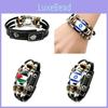 Israeli Palestinian Leather Bracelet European And American Punk Style Multilayered Beaded Bracelet