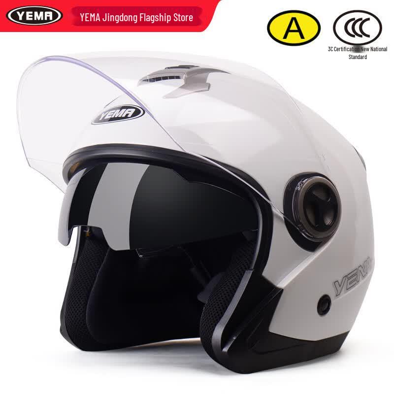 YEMA 623S Dual Visor All-Season Half Helmet One Size