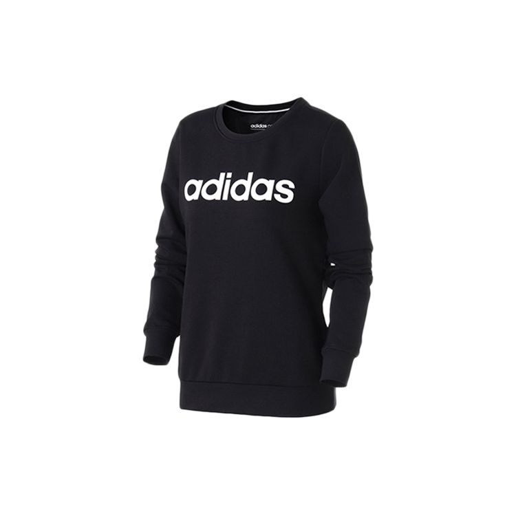 Adidas Essentials Sweatshirt With Letter Print Long Sleeve Men Tops Black DM4269