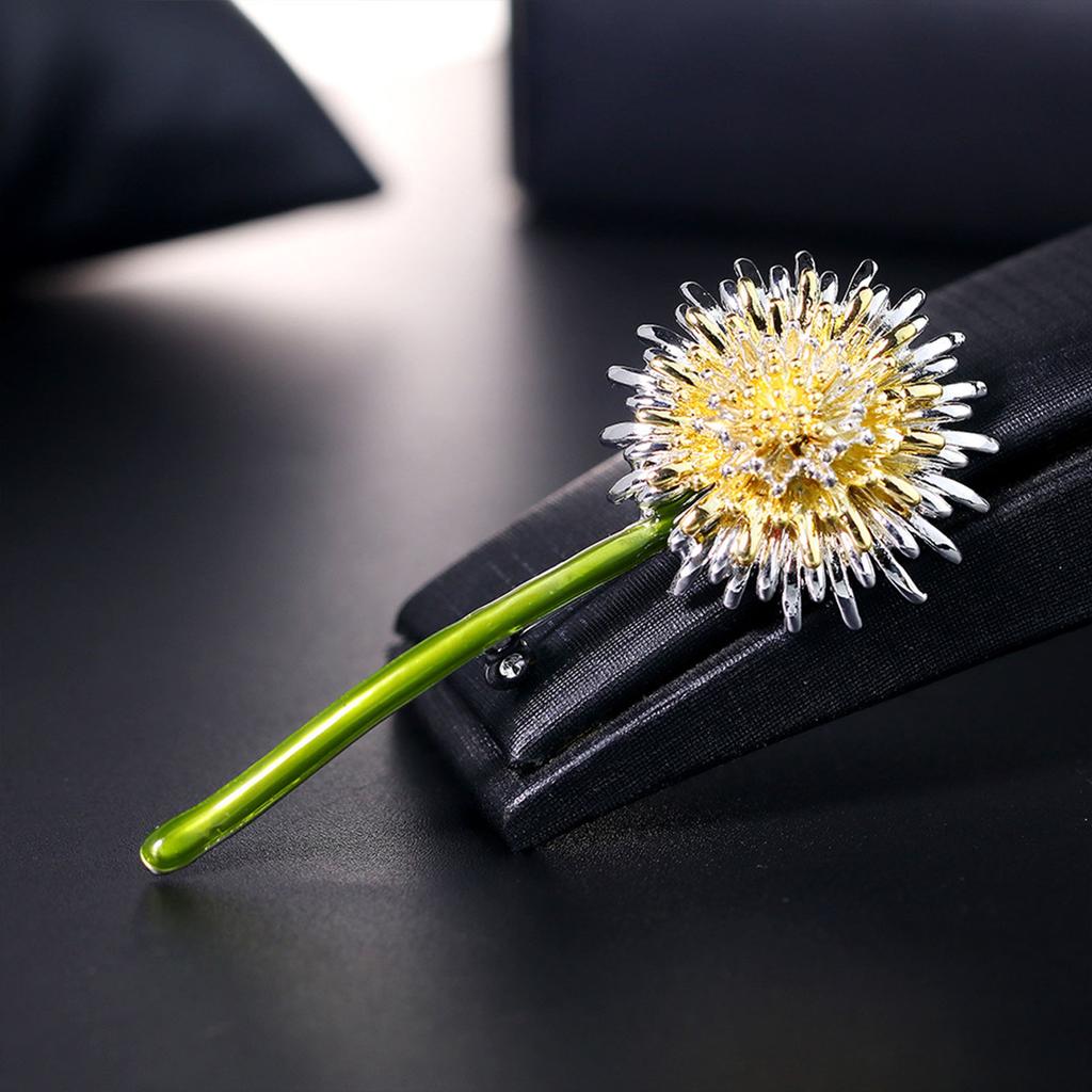 Dandelion Flower Brooches Vintage Elegant Brooches Wedding Clothing Accessories for Women Girls Ladies
