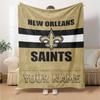 Name Custom New Orleans Saints Print Flannel Blanket High Quality Warm Comfortable Cover for All Seasons Perfect for Gifts Home Decor