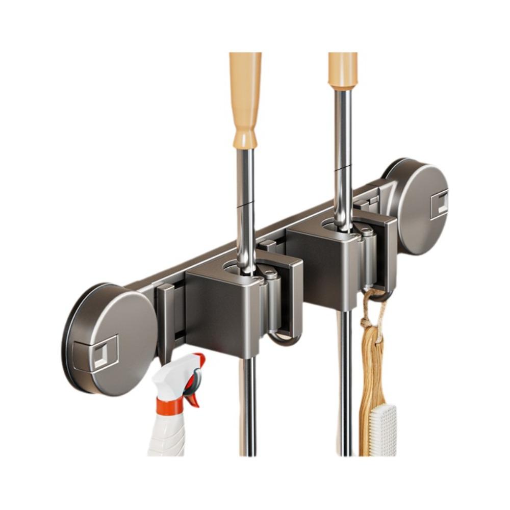 Wall Mounted Mop Clip with Hook Hook Shelf Multi Functional Broom Storage Rack  Home Storage