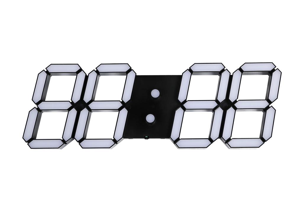 VANGOOD LED Wall Mount Digital Clock 3D 3D Wall Clock with Remote Control and USB Power Adapter - (Black)