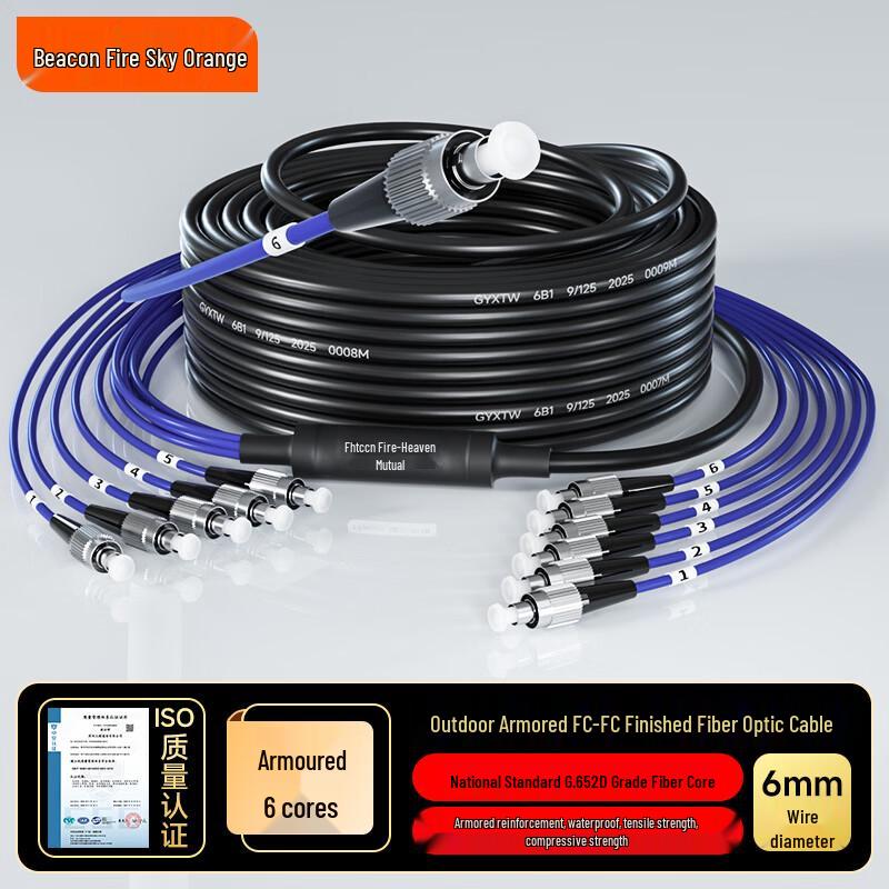 Fenghuo Tiancheng Outdoor Single-Mode Armored FC Fiber Optic Patch Cord 100m